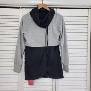 PatPat Nursing/Maternity Hoodie Cowl Neck Pullover, Size Small